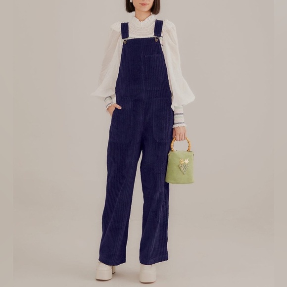 NWT Farm Rio Corduroy Blue Overalls 100% Cotton - Picture 1 of 16